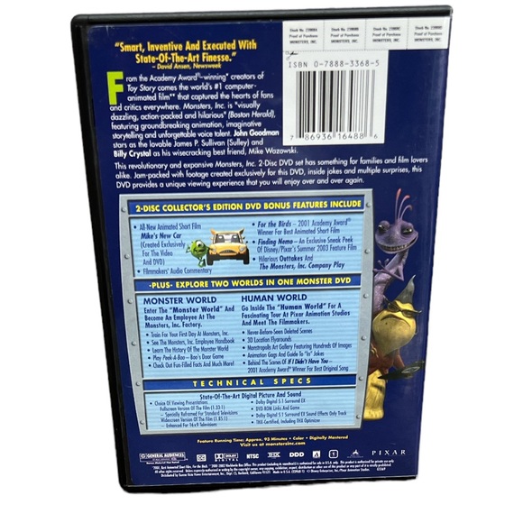 Monsters Inc DVD Collector’s Edition 2disc - Picture 2 of 4